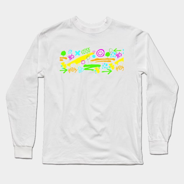 Doodle Art Long Sleeve T-Shirt by JM ART